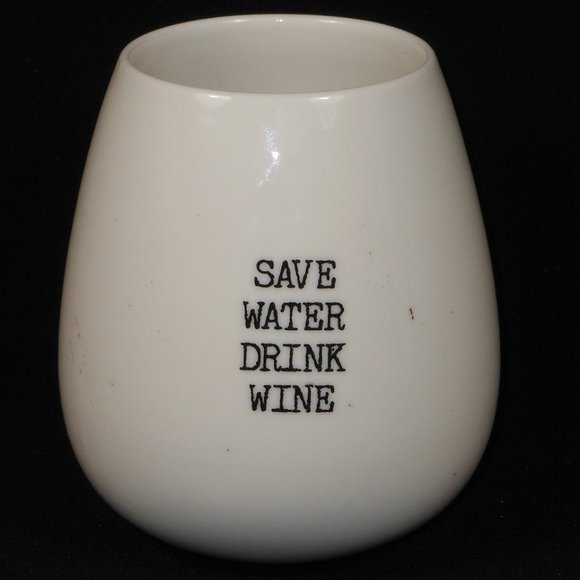Coffee mug without handle. Collins, Save Water Drink Wine - Picture 1 of 4